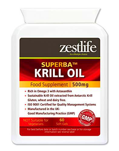 Zestlife SUPERBA KRILL 500mg 60 - Fácil de tragar las cápsulas de gelatina blanda | Sostenible pescadas por Aker BioMarine